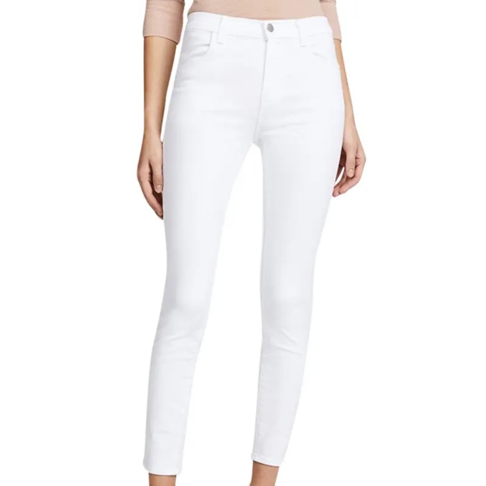 JBRAND WHITE CROPPED MID RISE JEANS
